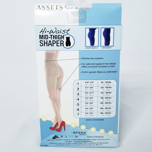 NWT Spanx Assets Hi Waist Mid Thigh Shaper Nude Shapewear 4 - Picture 4 of 5